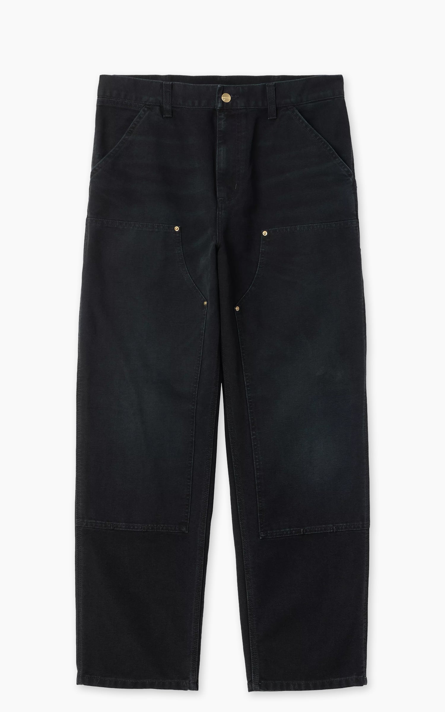Carhartt WIP Double Knee Pant Dearborn Canvas Stone Canvas Black