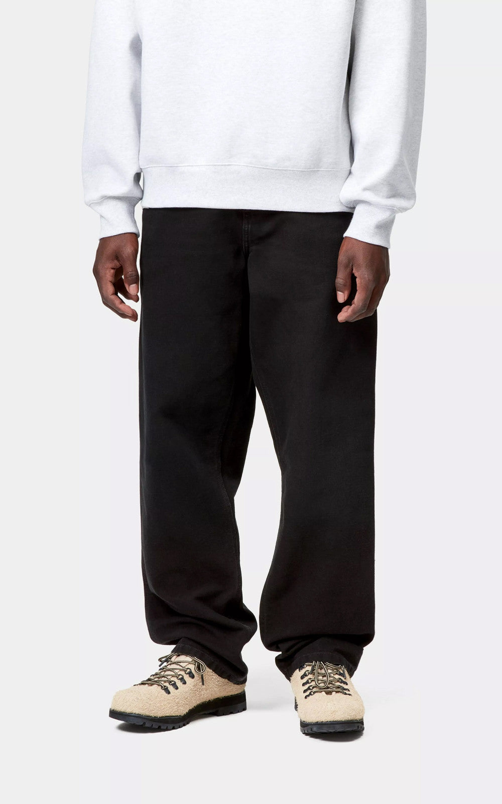 Carhartt WIP Single Knee Pant Dearborn Canvas Stone Canvas Black