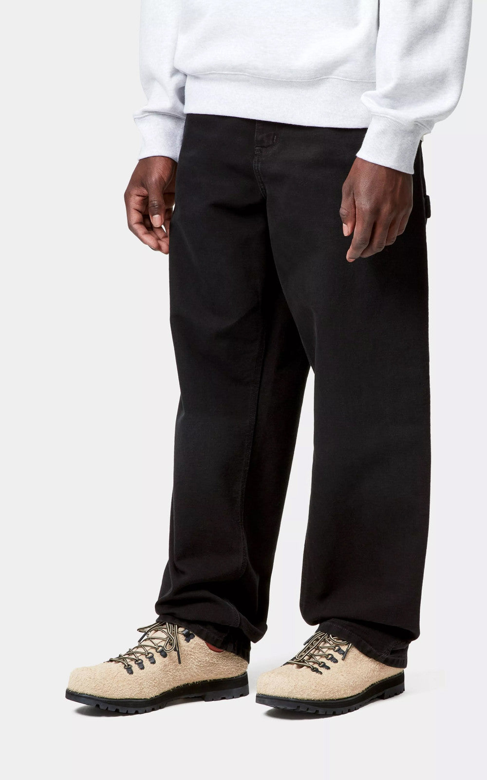 Carhartt WIP Single Knee Pant Dearborn Canvas Stone Canvas Black