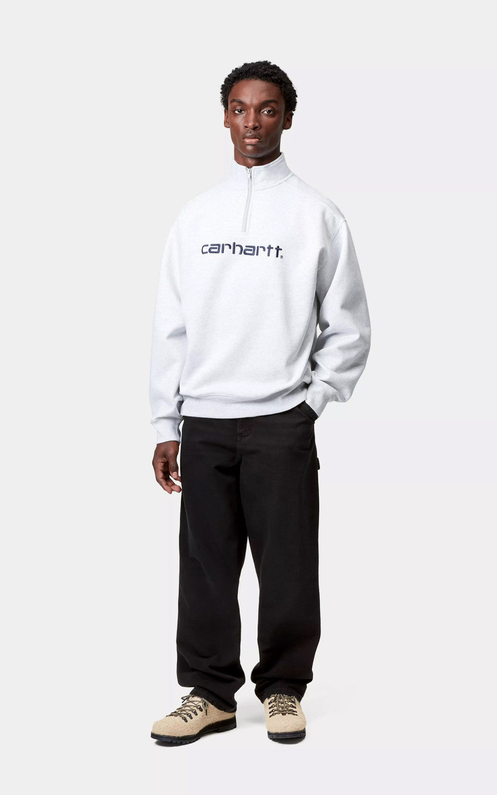 Carhartt WIP Single Knee Pant Dearborn Canvas Stone Canvas Black