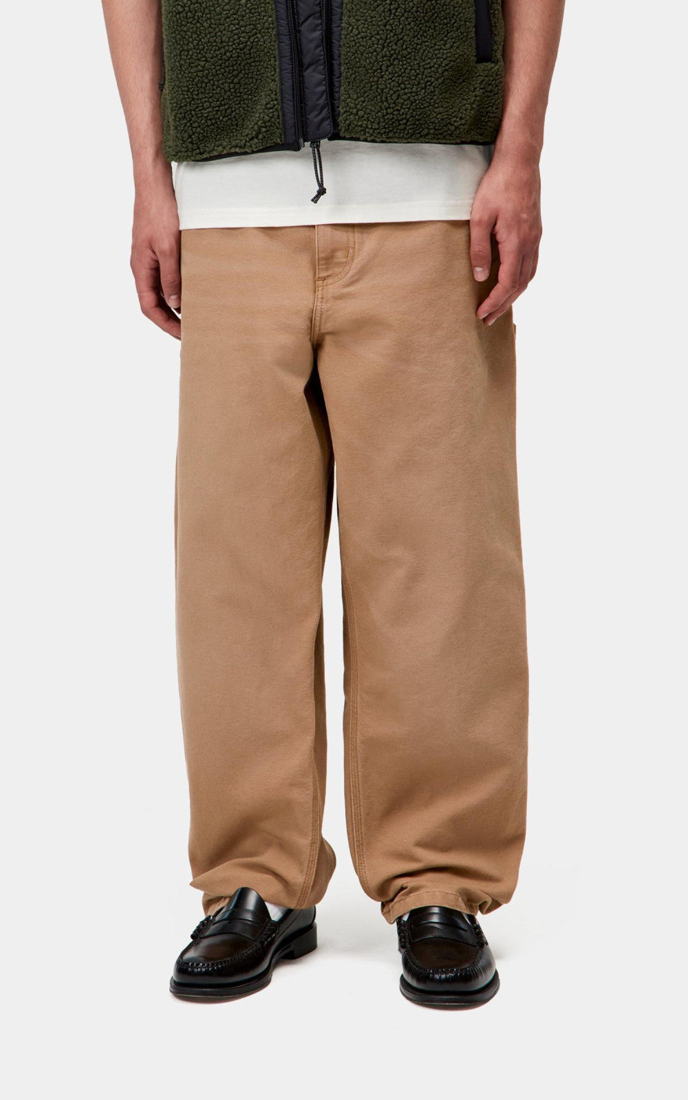 Carhartt WIP Single Knee Pant Dearborn Canvas Stone Canvas Hamilton Brown