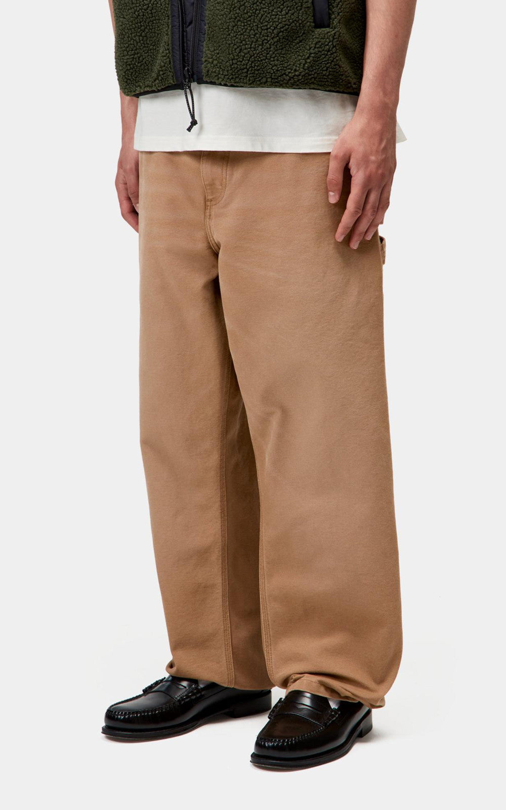 Carhartt WIP Single Knee Pant Dearborn Canvas Stone Canvas Hamilton Brown