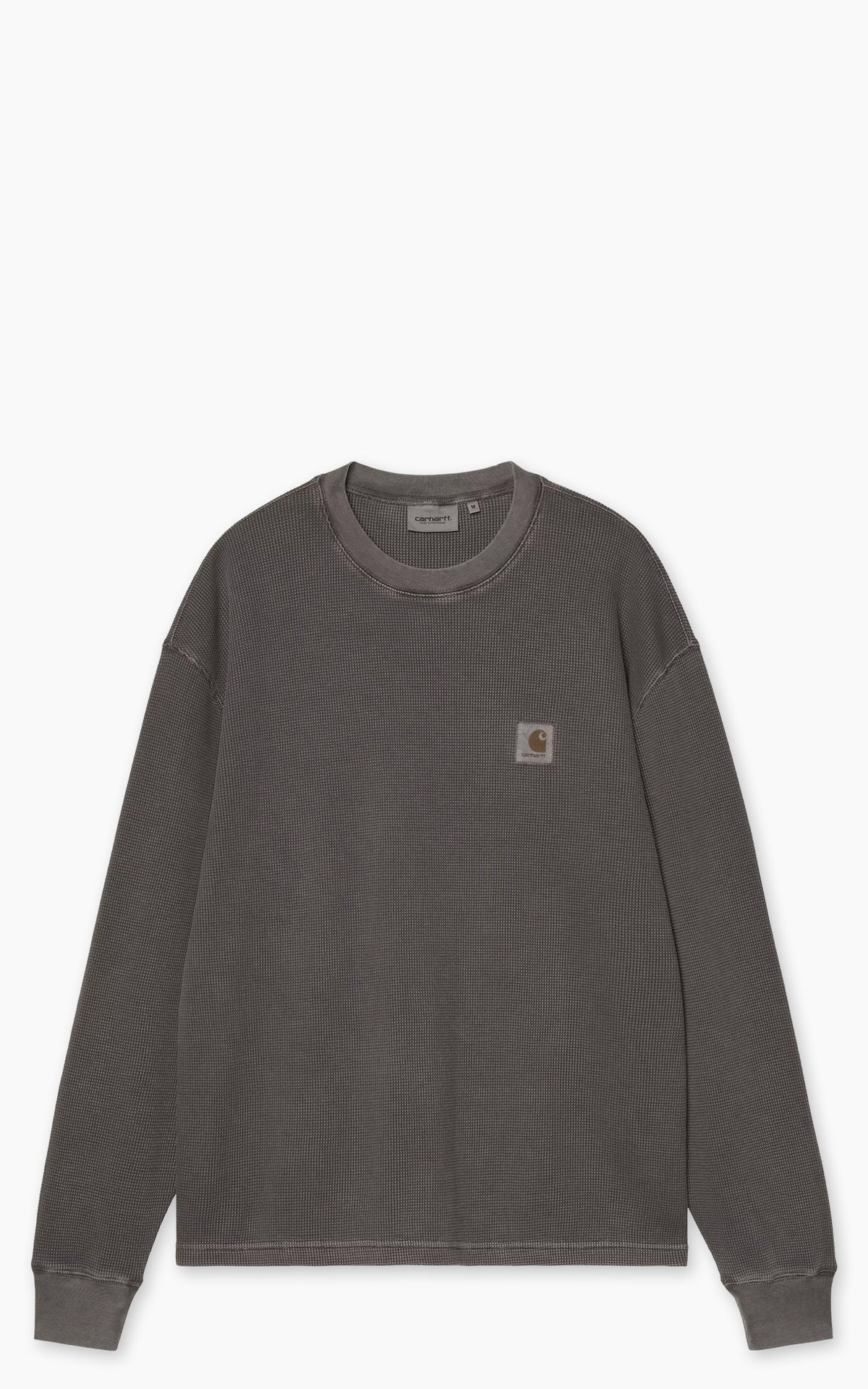 Carhartt WIP L/S Vista Waffle T-Shirt Garment Dyed Black