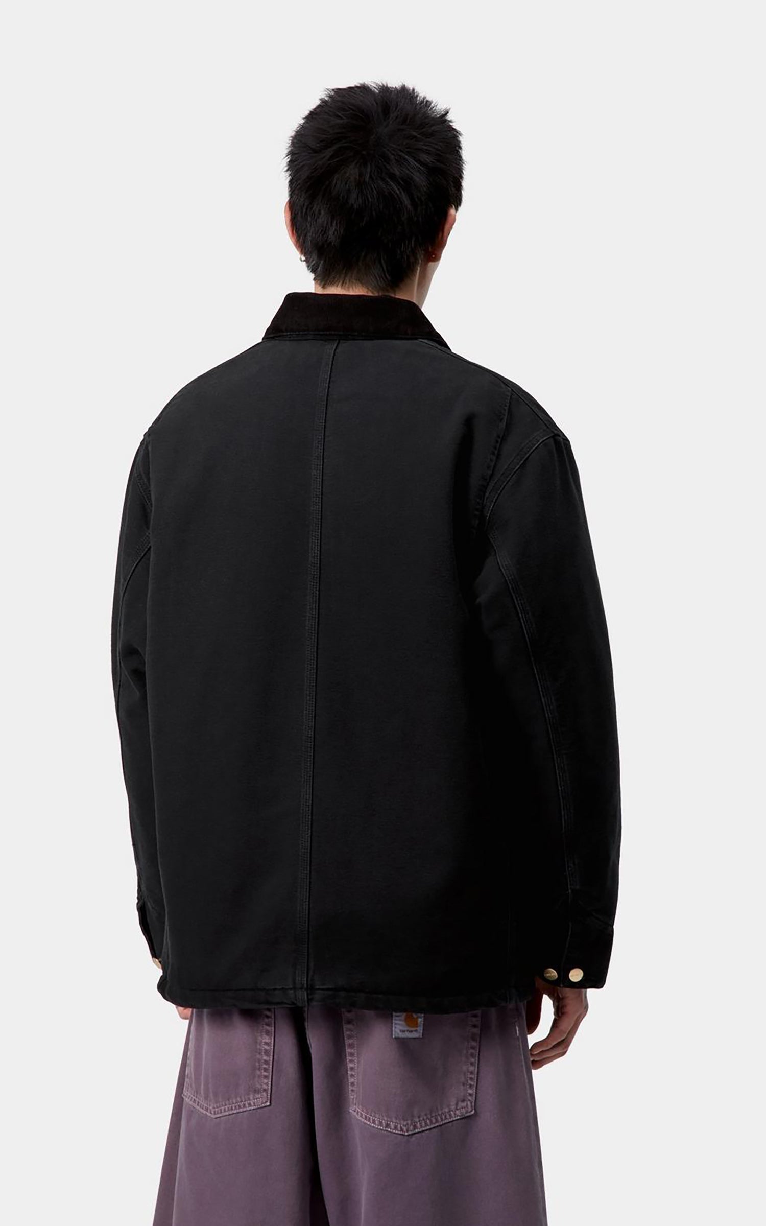 Carhartt WIP OG Chore Coat Dearborn Canvas Stone Wash Black/Black