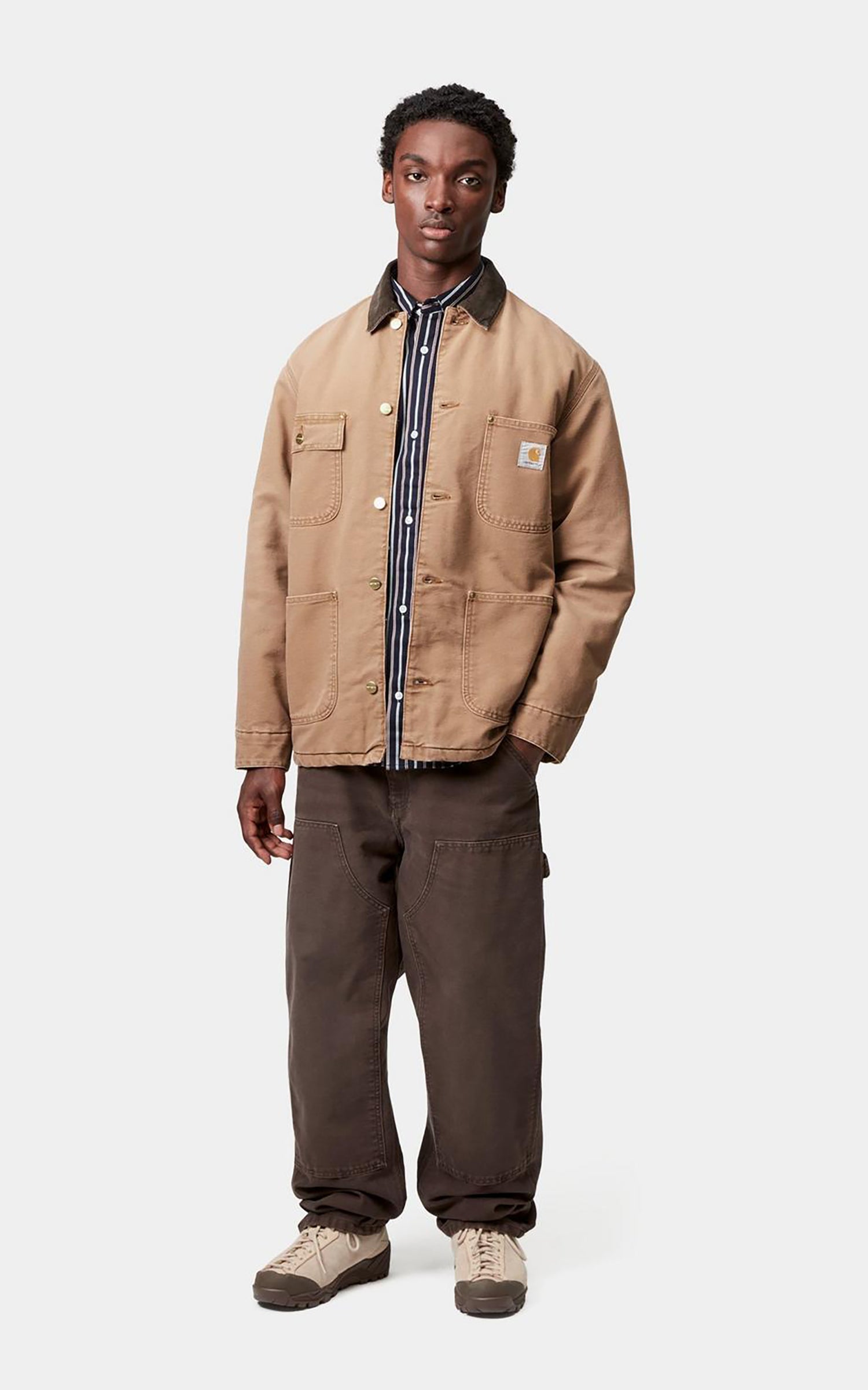 Carhartt WIP OG Chore Coat Dearborn Canvas Stone Wash Hamilton Brown/T