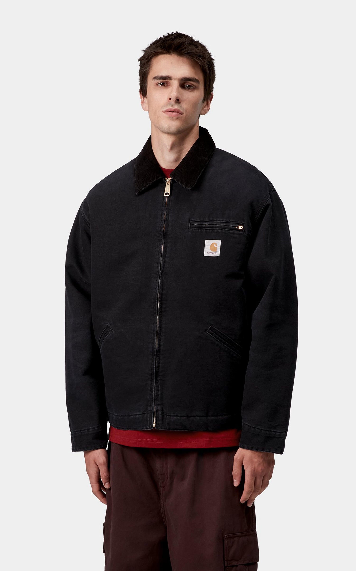 Carhartt WIP OG Detroit Jacket Dearborn Canvas Stone Black/Black