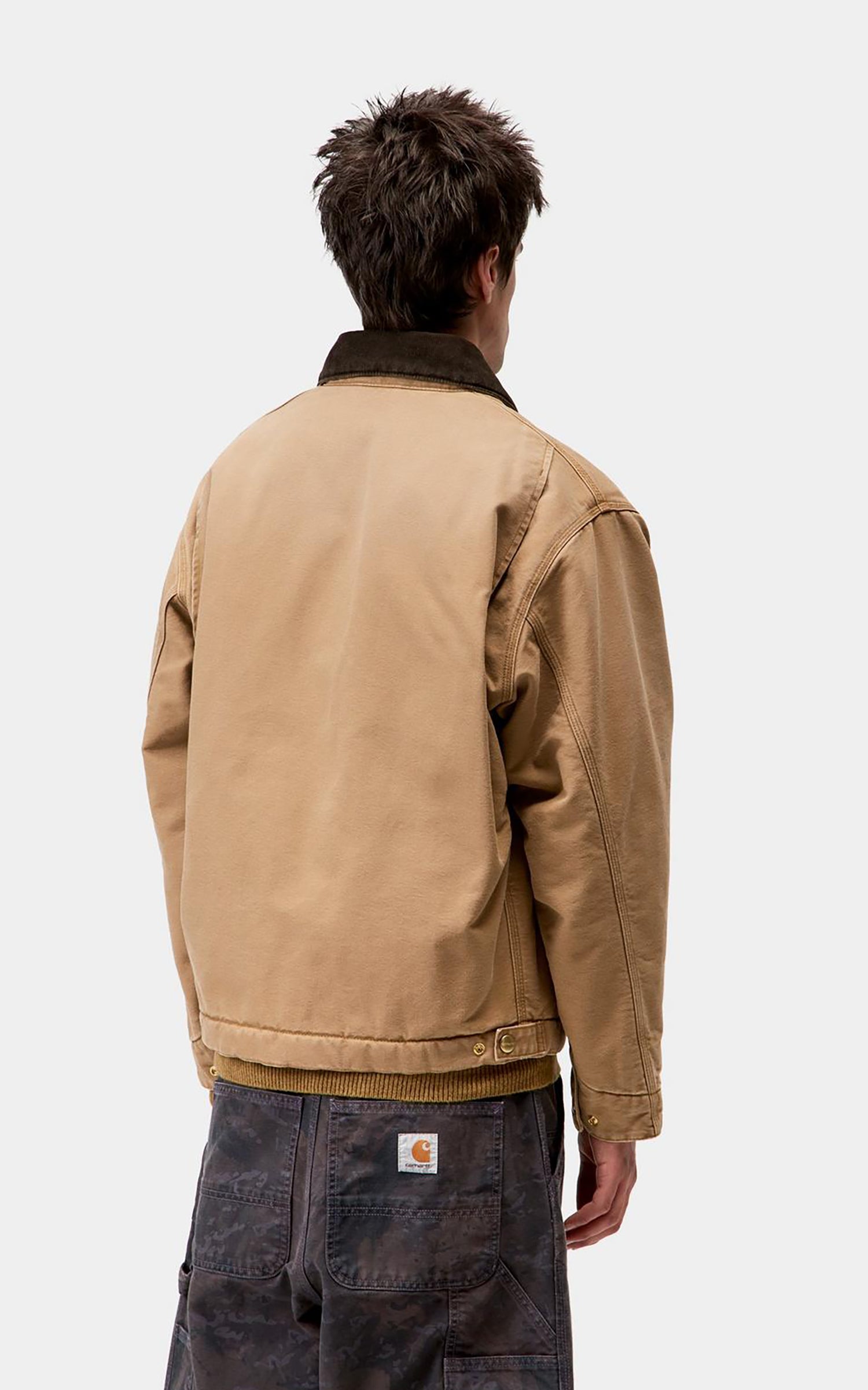 Carhartt WIP OG Detroit Jacket Dearborn Canvas Stone Hamilton Brown/Tobacco