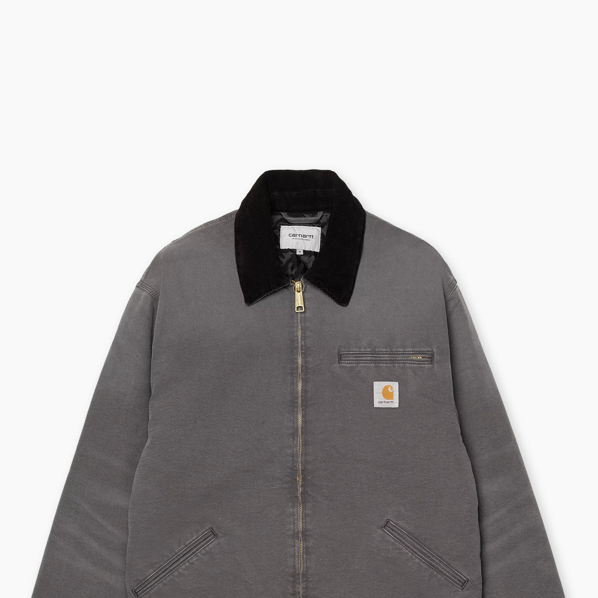 Carhartt WIP OG Detroit Jacket Dearborn Canvas Stone Graphite/Black