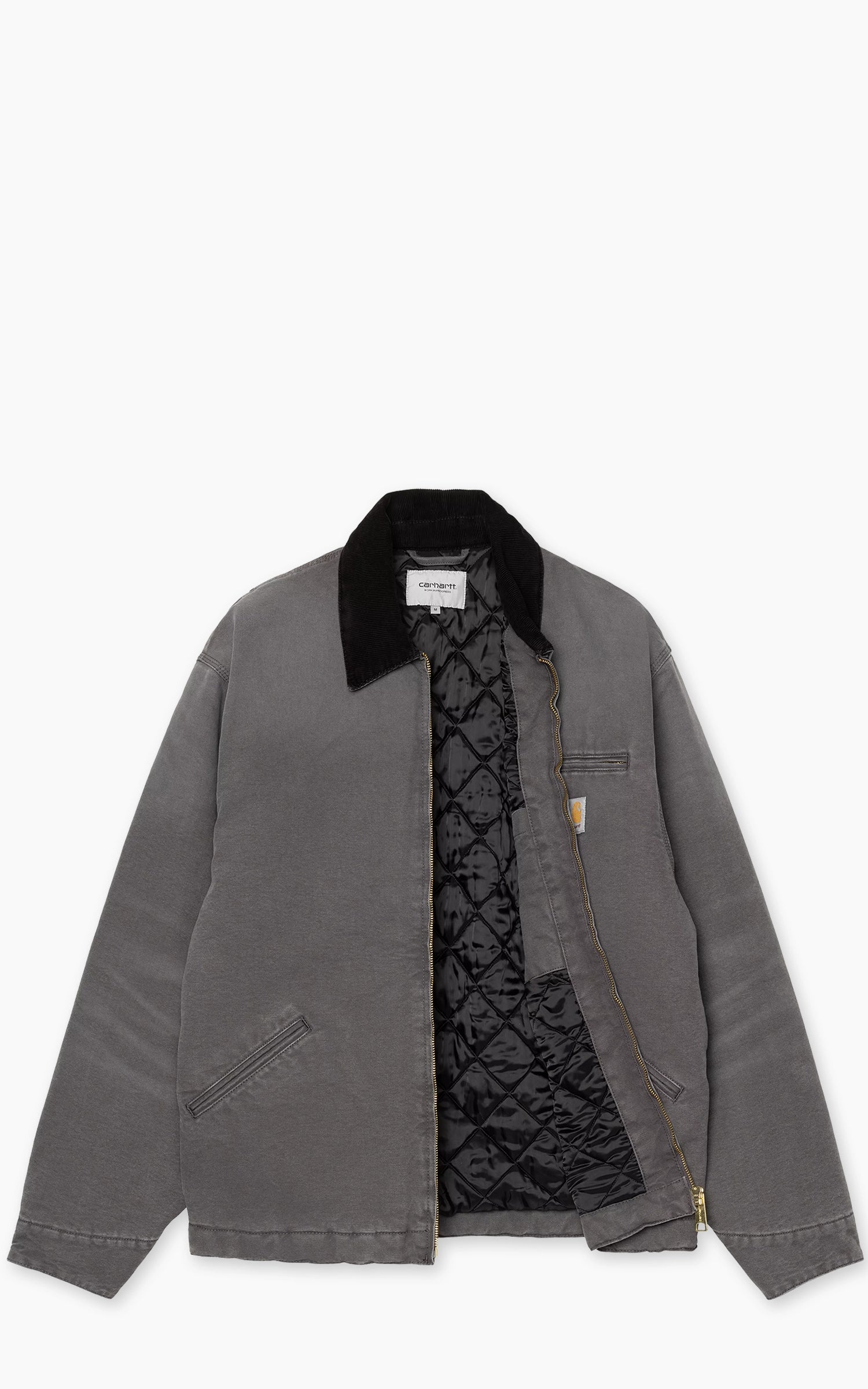 Carhartt WIP OG Detroit Jacket Dearborn Canvas Stone Graphite/Black