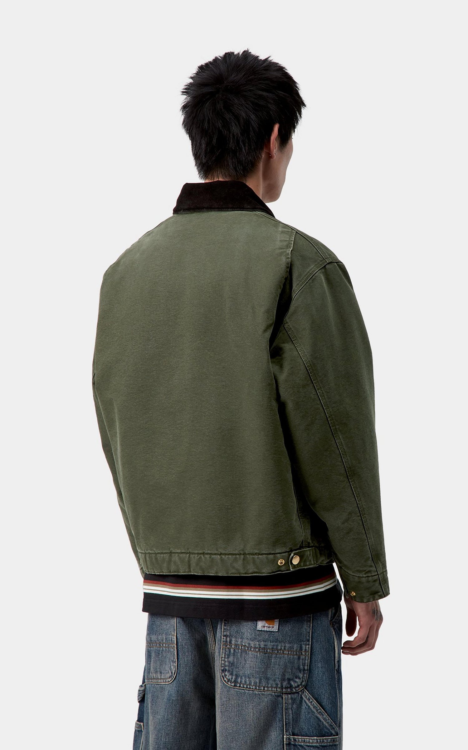 Carhartt WIP OG Detroit Jacket Dearborn Canvas Stone Olive/Black