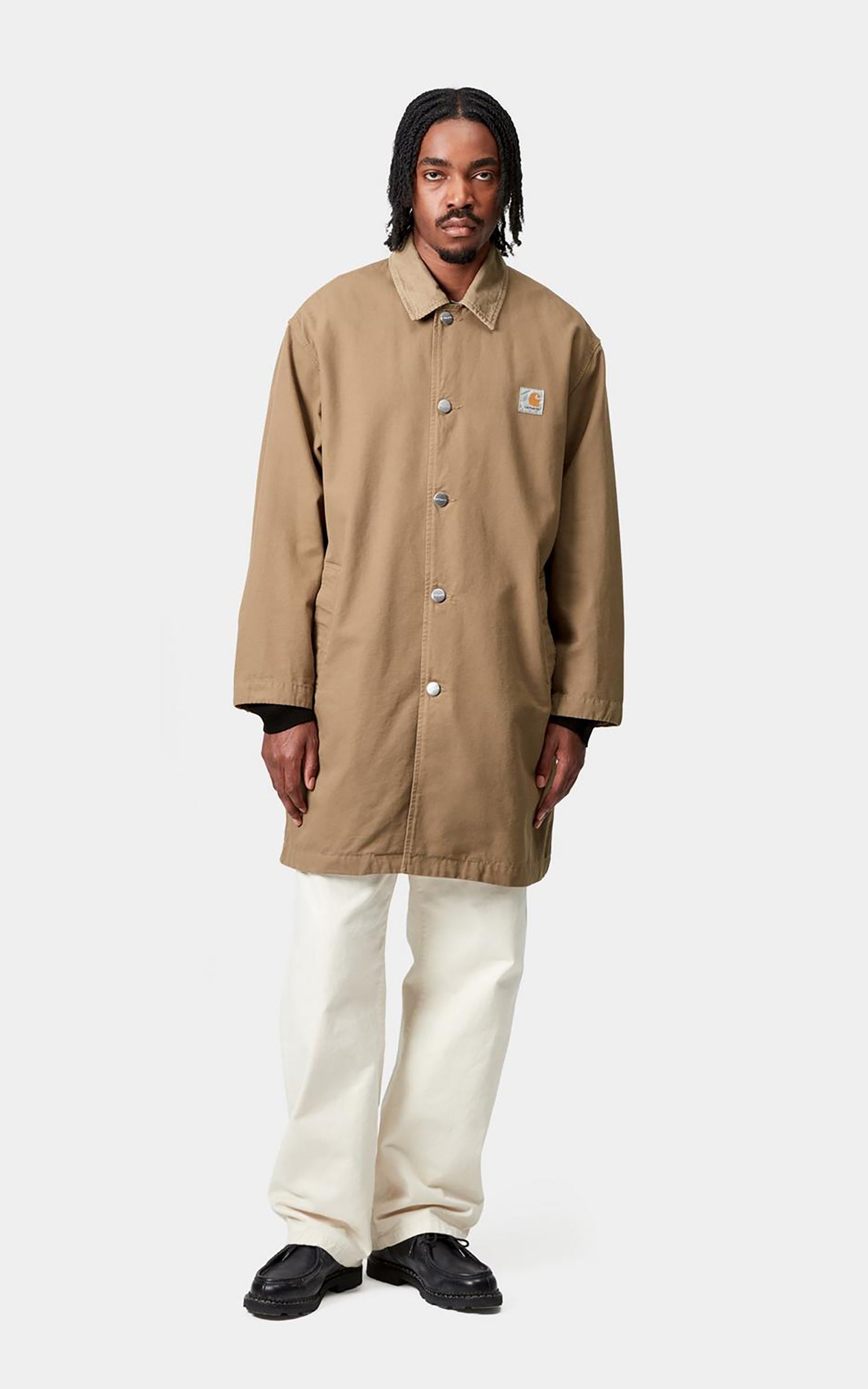 Carhartt WIP Webster Coat Hubbard Canvas Rinsed Leather/Leather