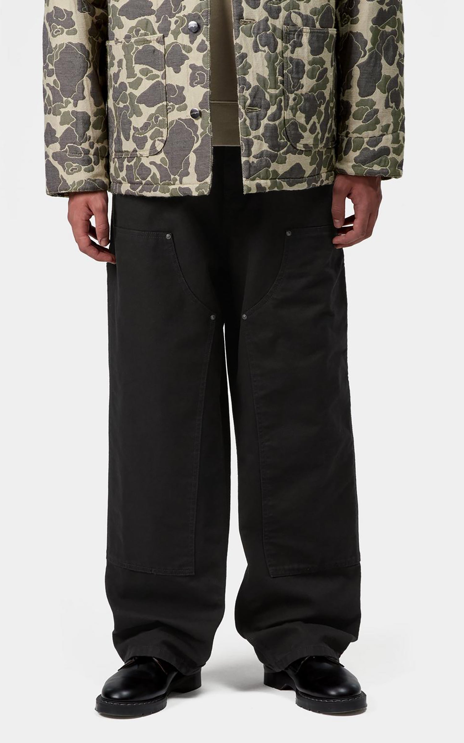 Carhartt WIP OG Double Knee Pant Deerfield Canvas Stone Washed Black
