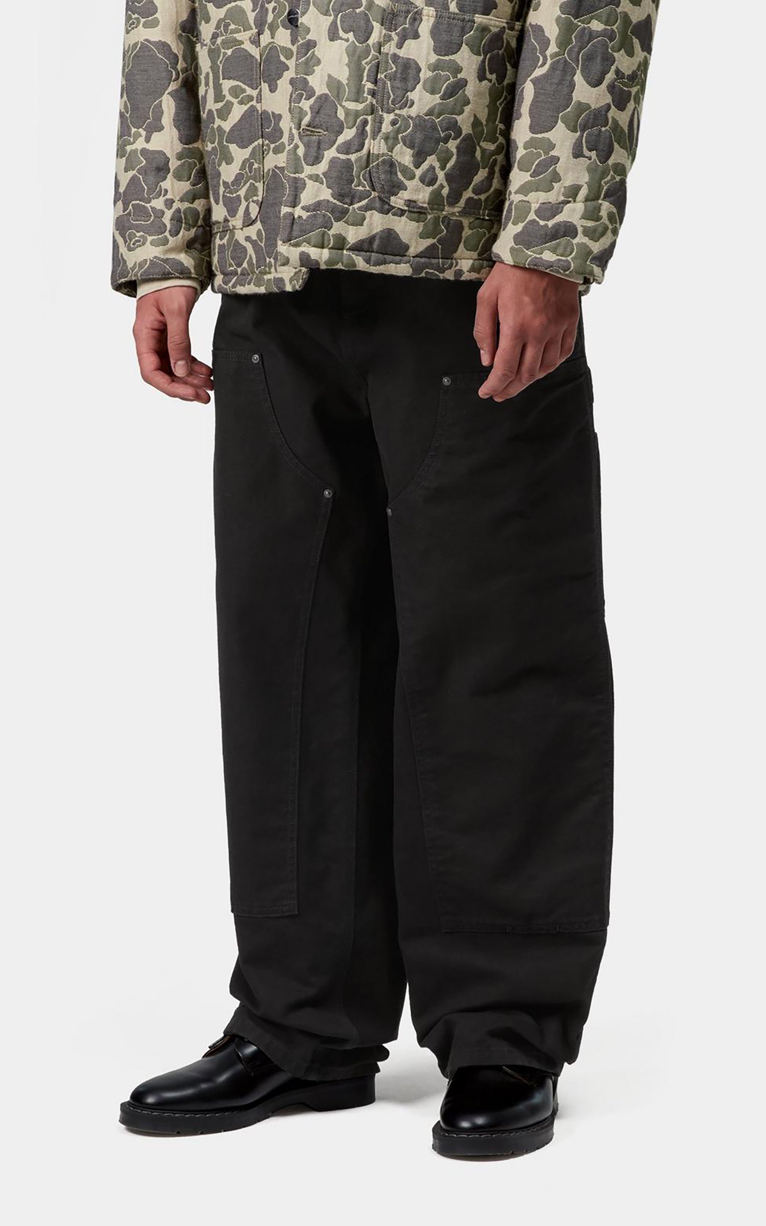 Carhartt WIP OG Double Knee Pant Deerfield Canvas Stone Washed Black