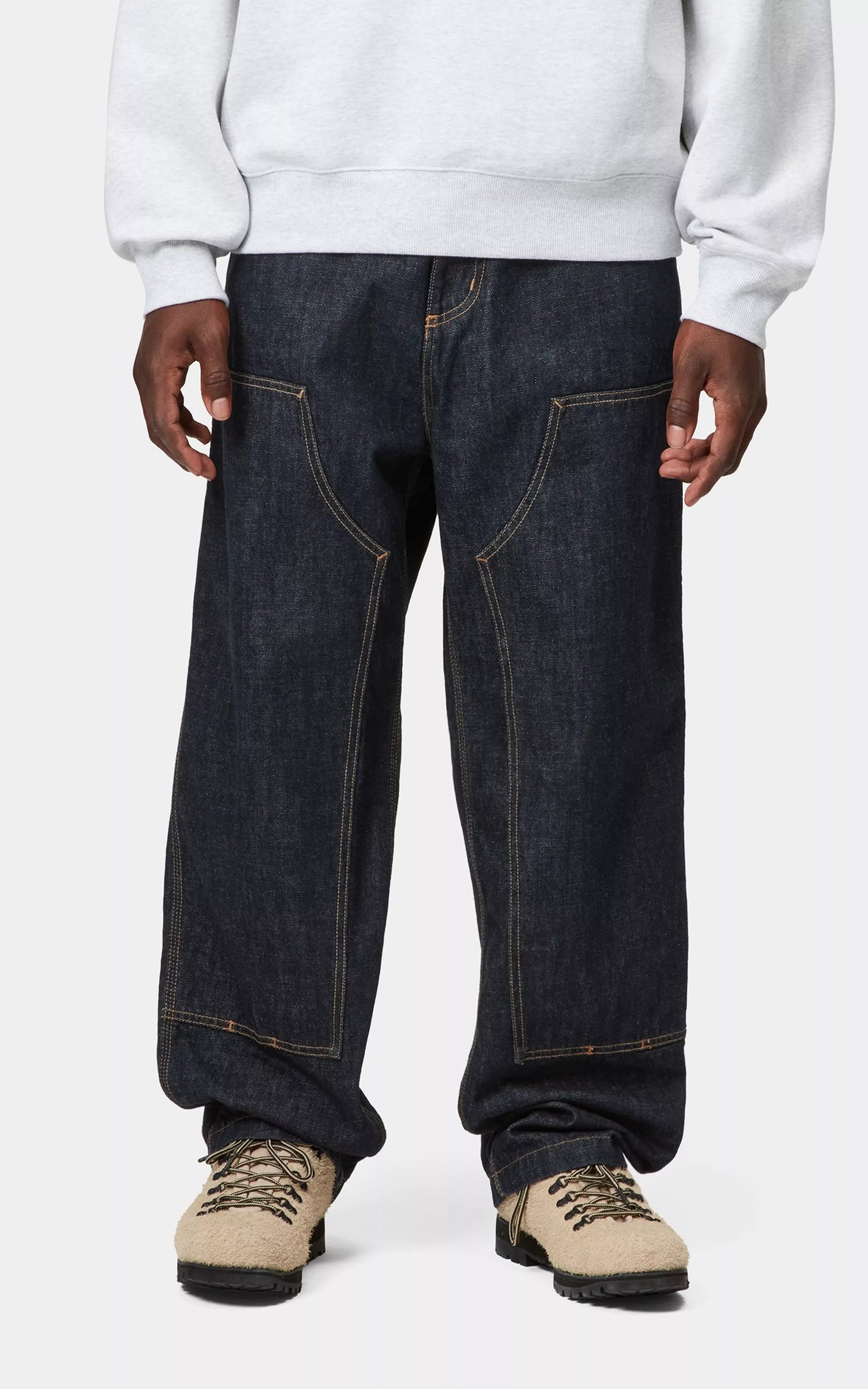 Carhartt WIP Double Knee Pant Camano Denim Rinsed Blue
