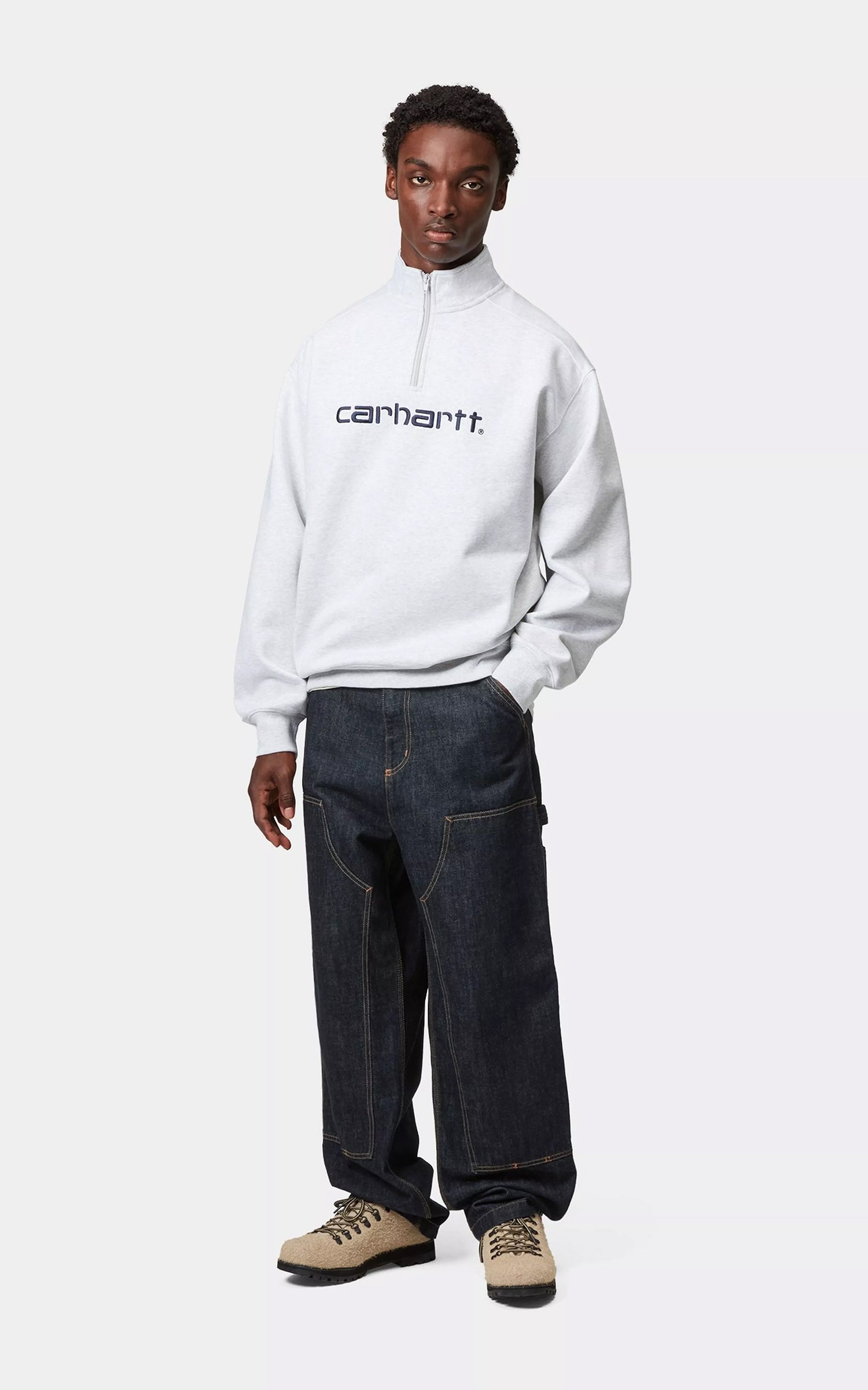Carhartt WIP Double Knee Pant Camano Denim Rinsed Blue