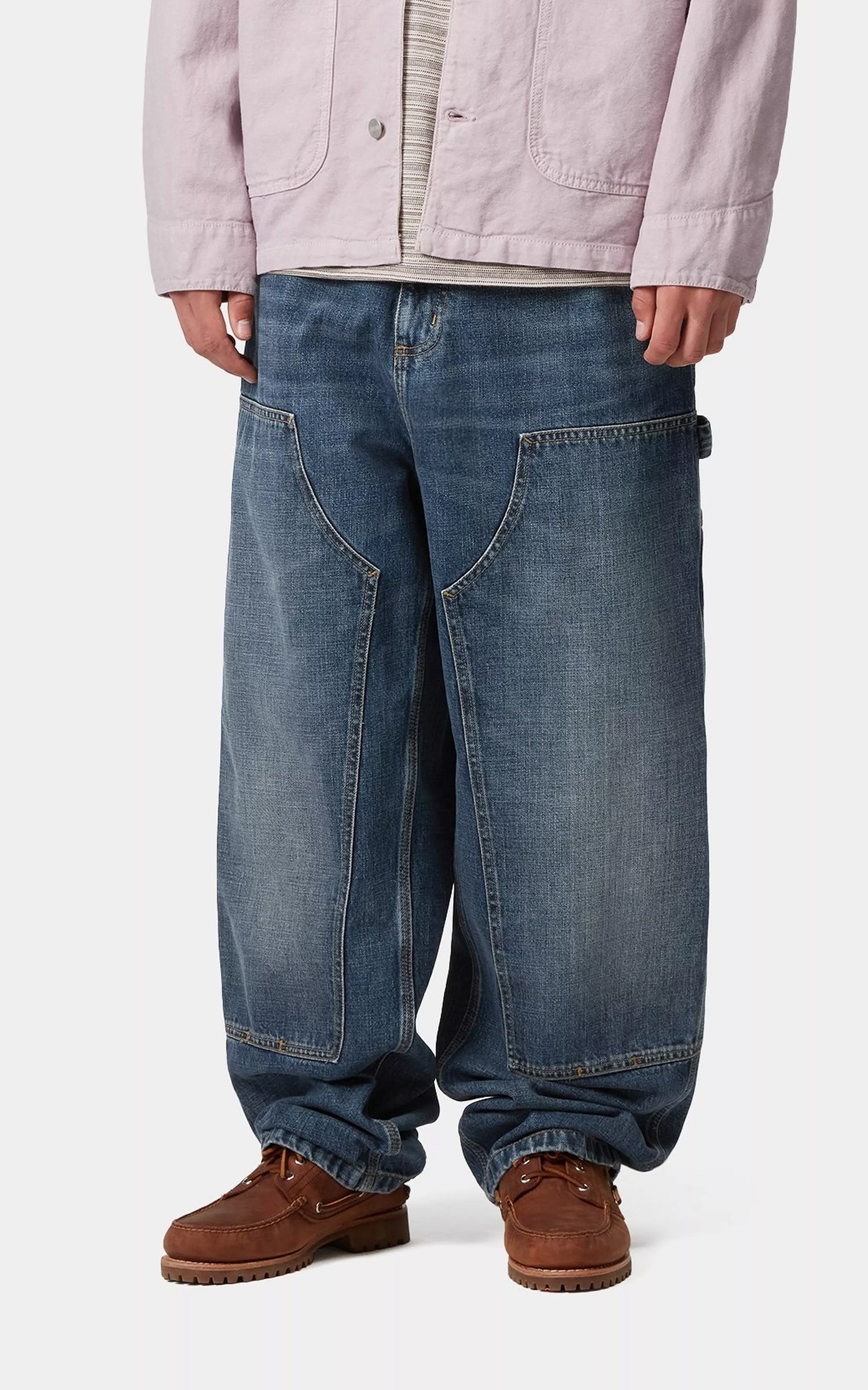 Carhartt WIP Double Knee Pant Camano Denim Dark Used Blue