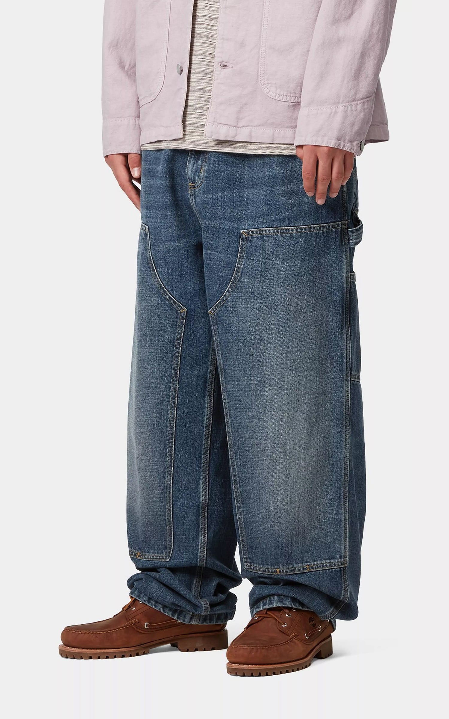 Carhartt WIP Double Knee Pant Camano Denim Dark Used Blue