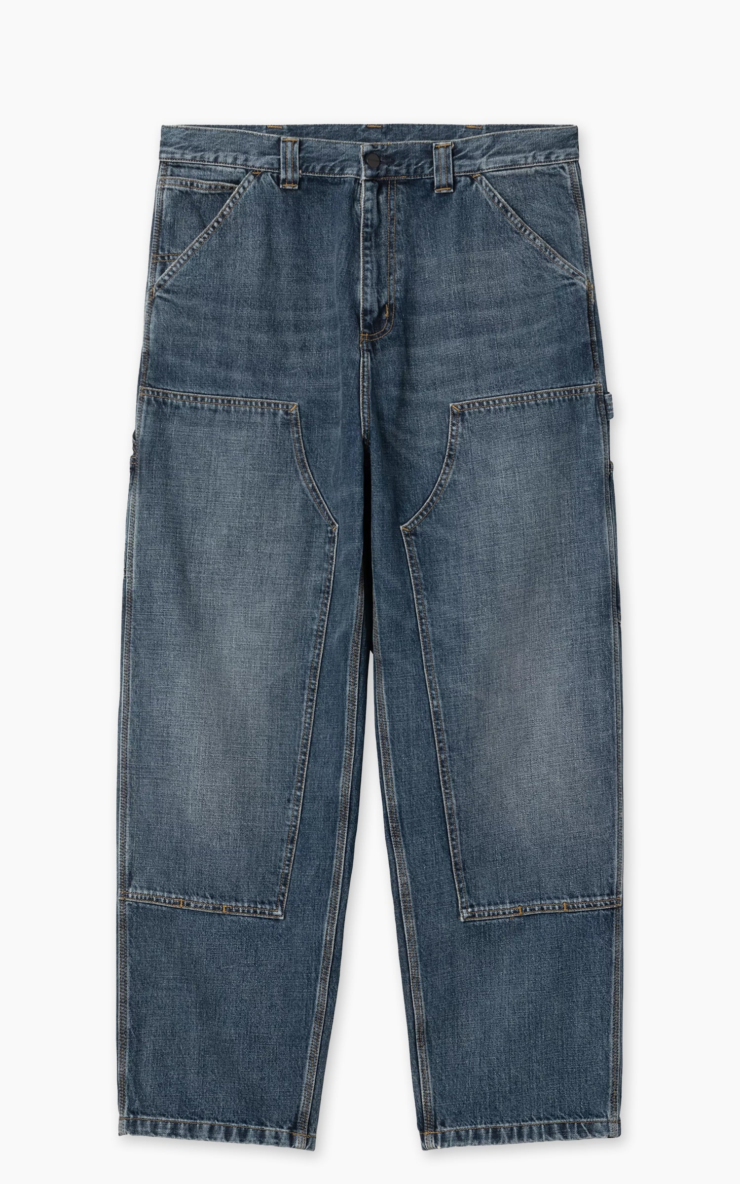 Carhartt WIP Double Knee Pant Camano Denim Dark Used Blue