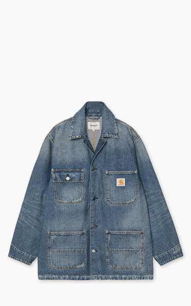 Carhartt WIP Aden Chore Coat Bradenton Denim Blue Grind Wash