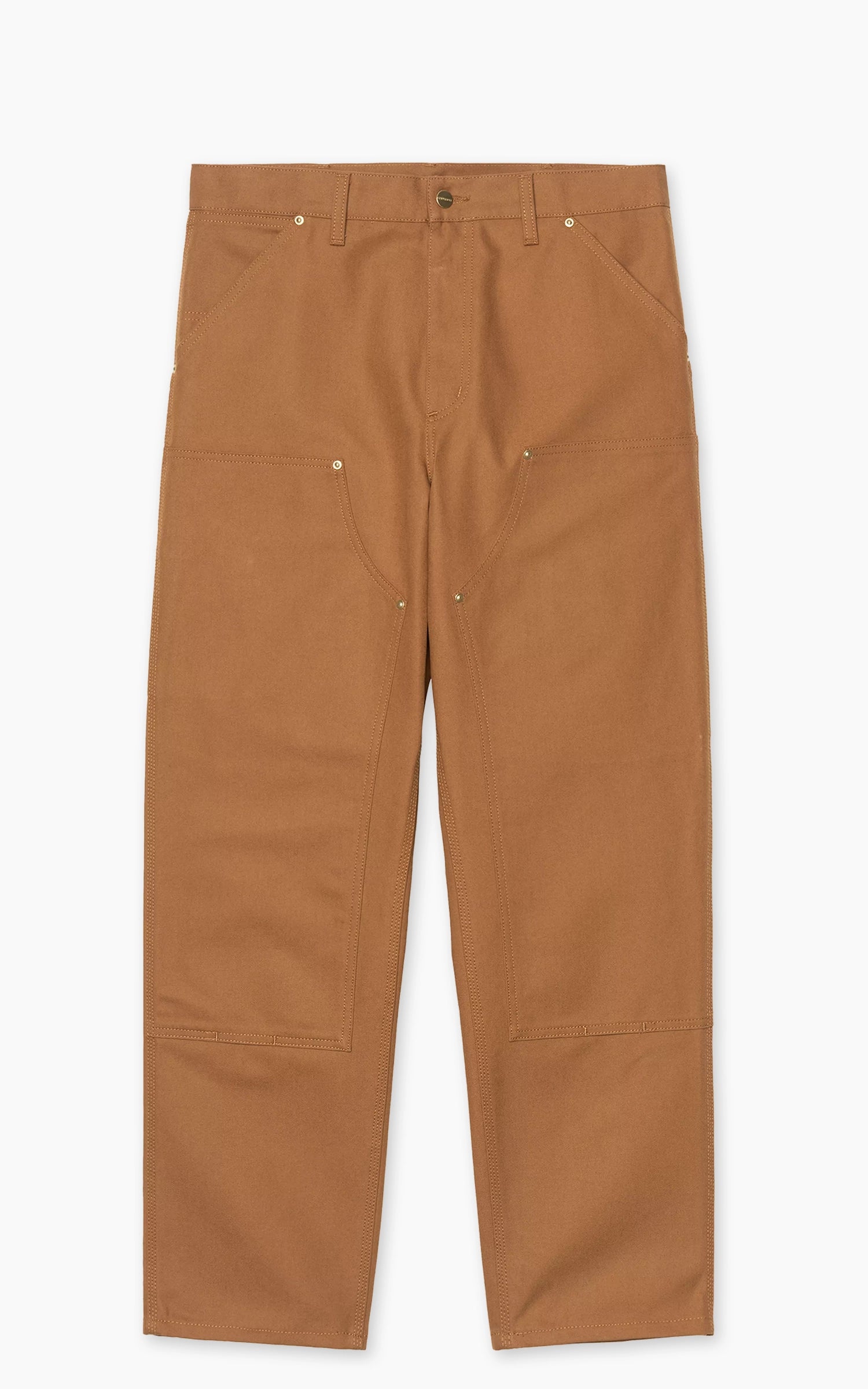 Carhartt WIP Double Knee Pant Dearborn Canvas Rigid Hamilton Brown