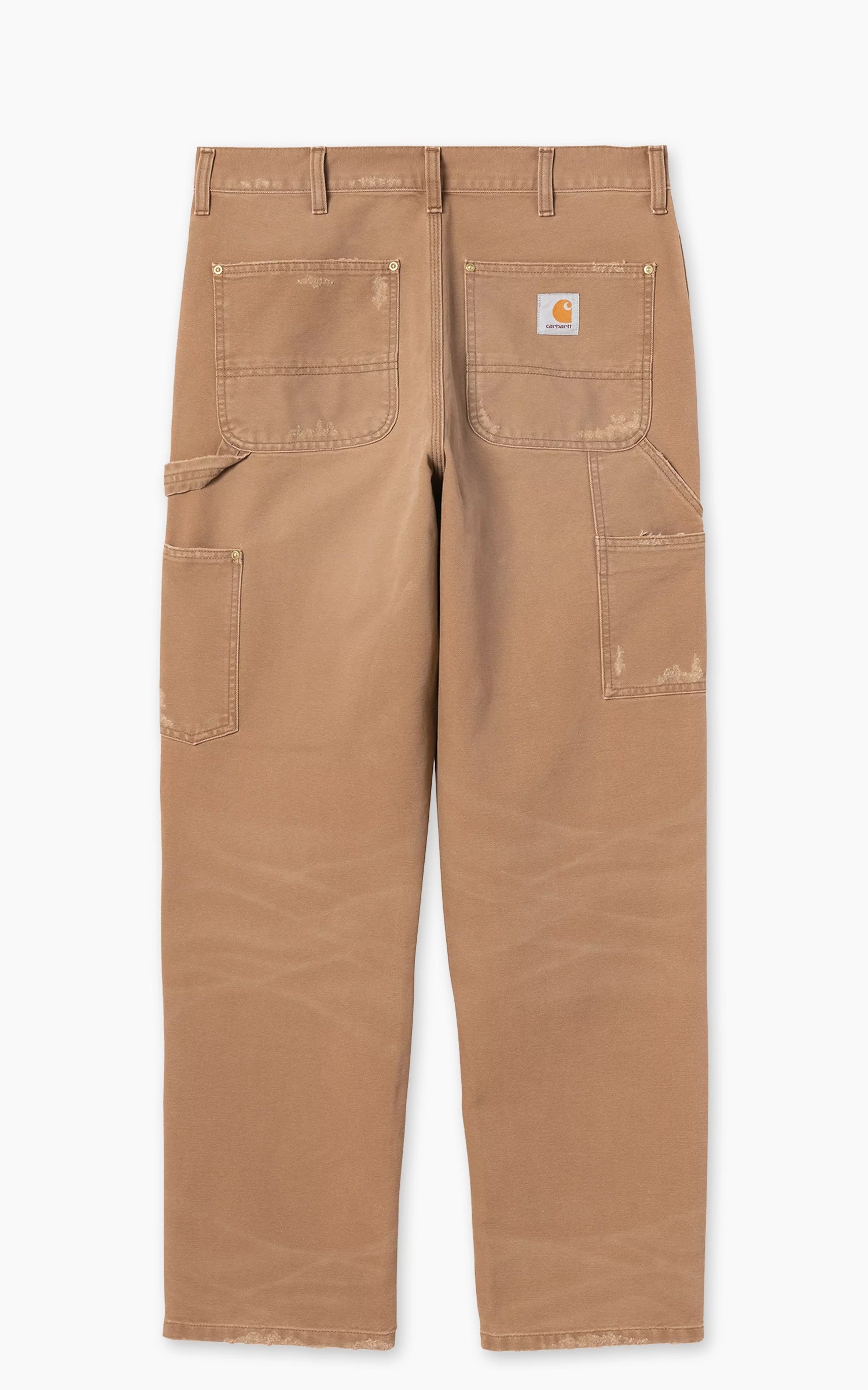 Carhartt WIP Double Knee Pant Dearborn Canvas Grind Wash Hamilton Brown