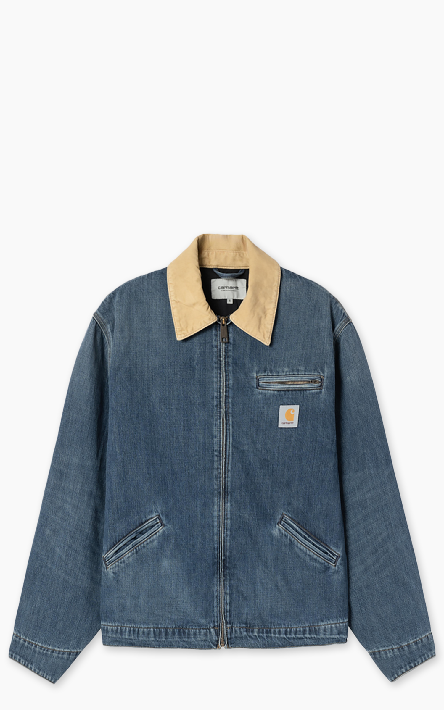 Carhartt WIP OG Detroit Jacket Camano Denim Dark Used Wash Blue/Dusty H Brown