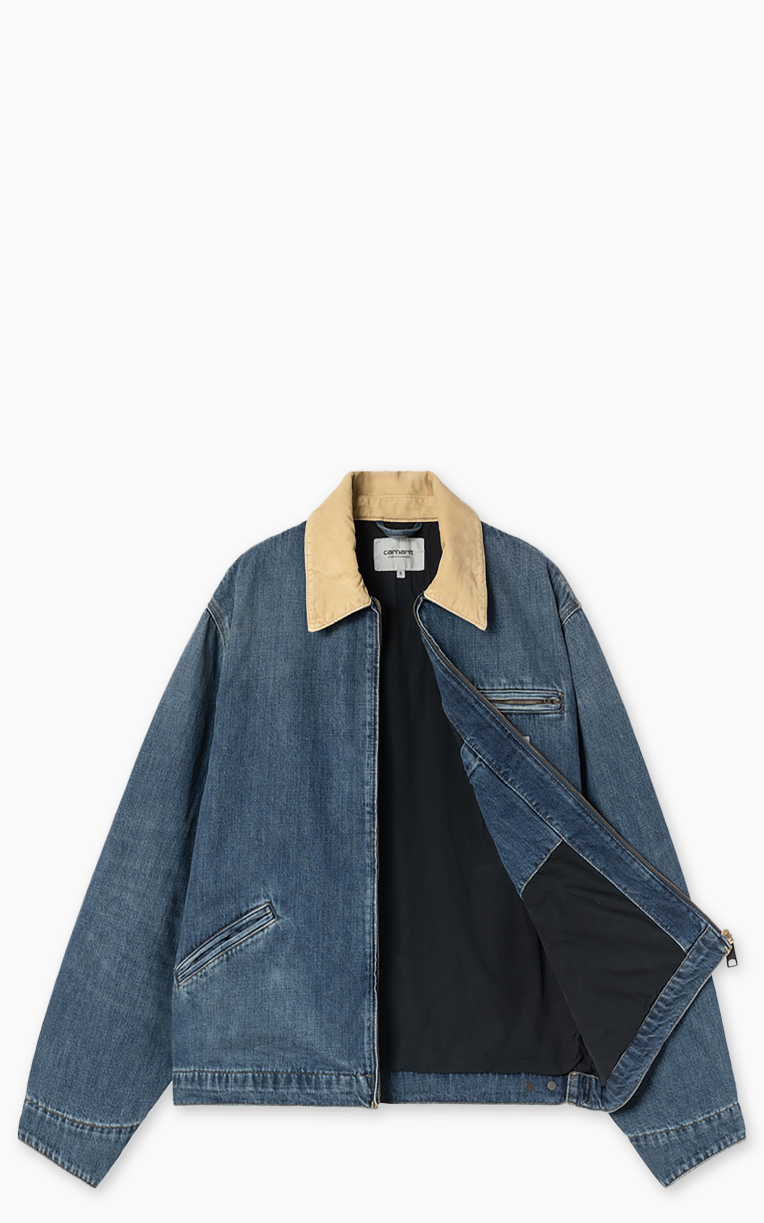 Carhartt WIP OG Detroit Jacket Camano Denim Dark Used Wash Blue/Dusty H Brown