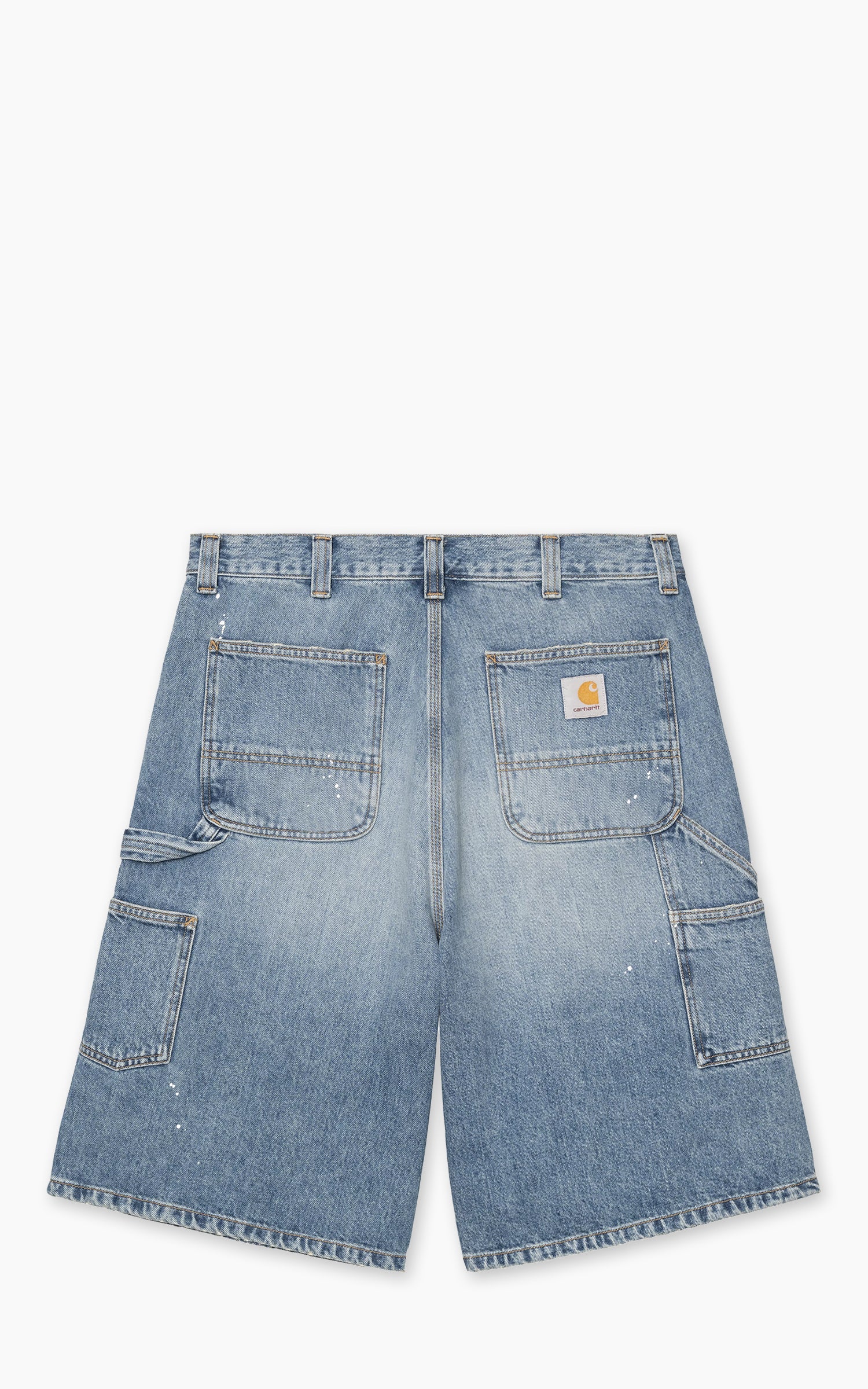Carhartt WIP OG Single Knee Short Smith Denim Destroy Wash Splatter Blue