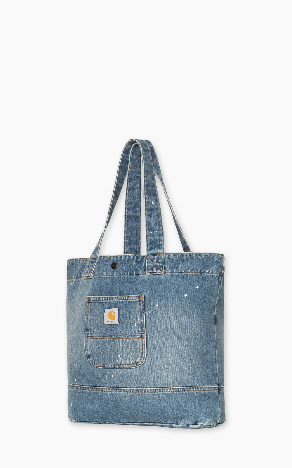 Carhartt WIP Denim Tote Destroy Wash Splatter Blau