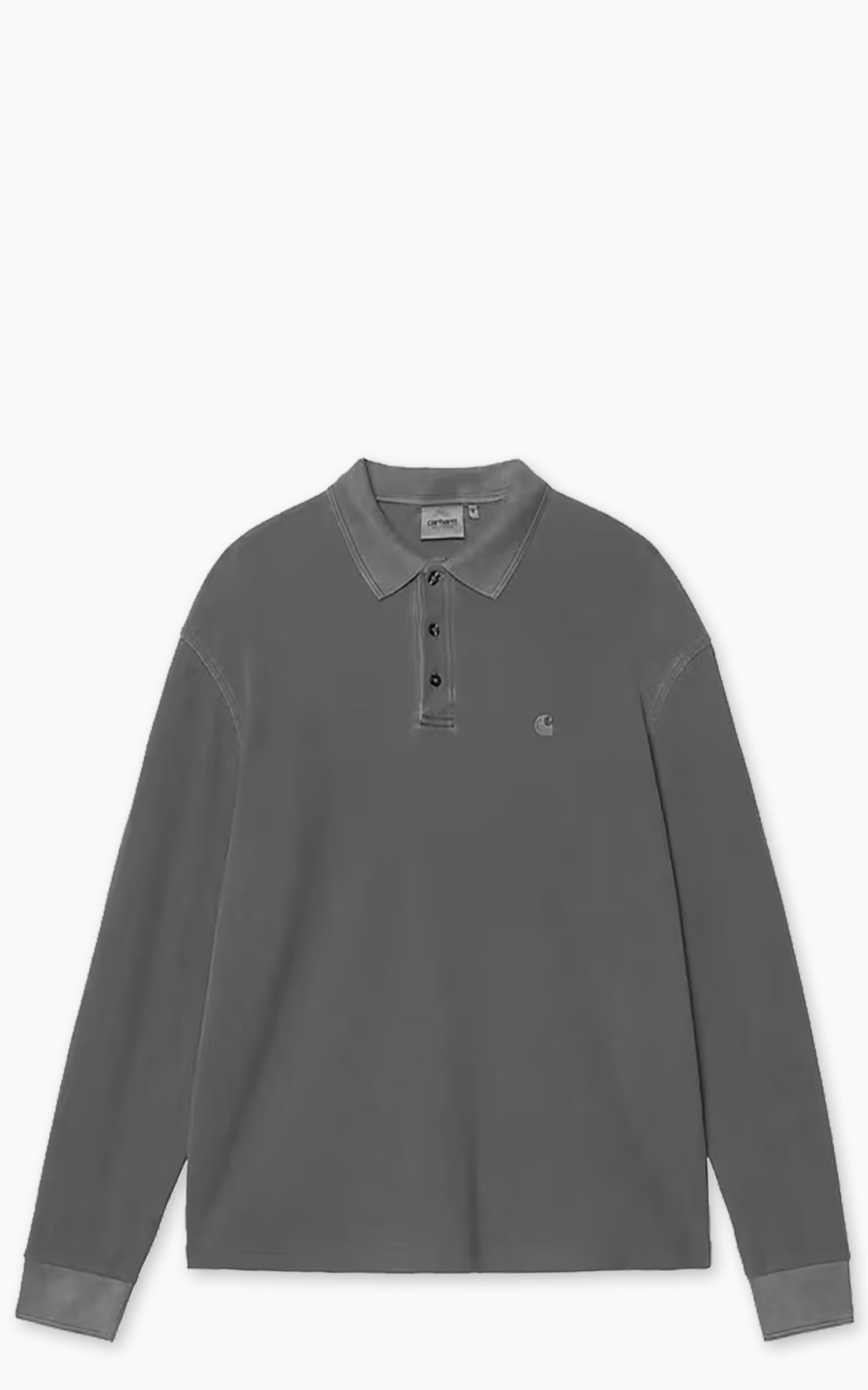Carhartt WIP L/S Waffle Rugby Shirt Garment Dyed Black