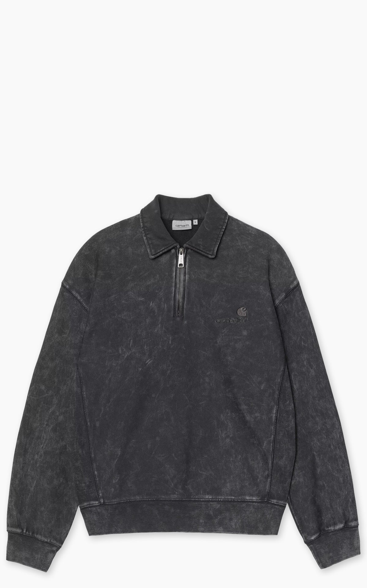 Carhartt WIP Lambert Polo Sweatshirt Moon Wash Black