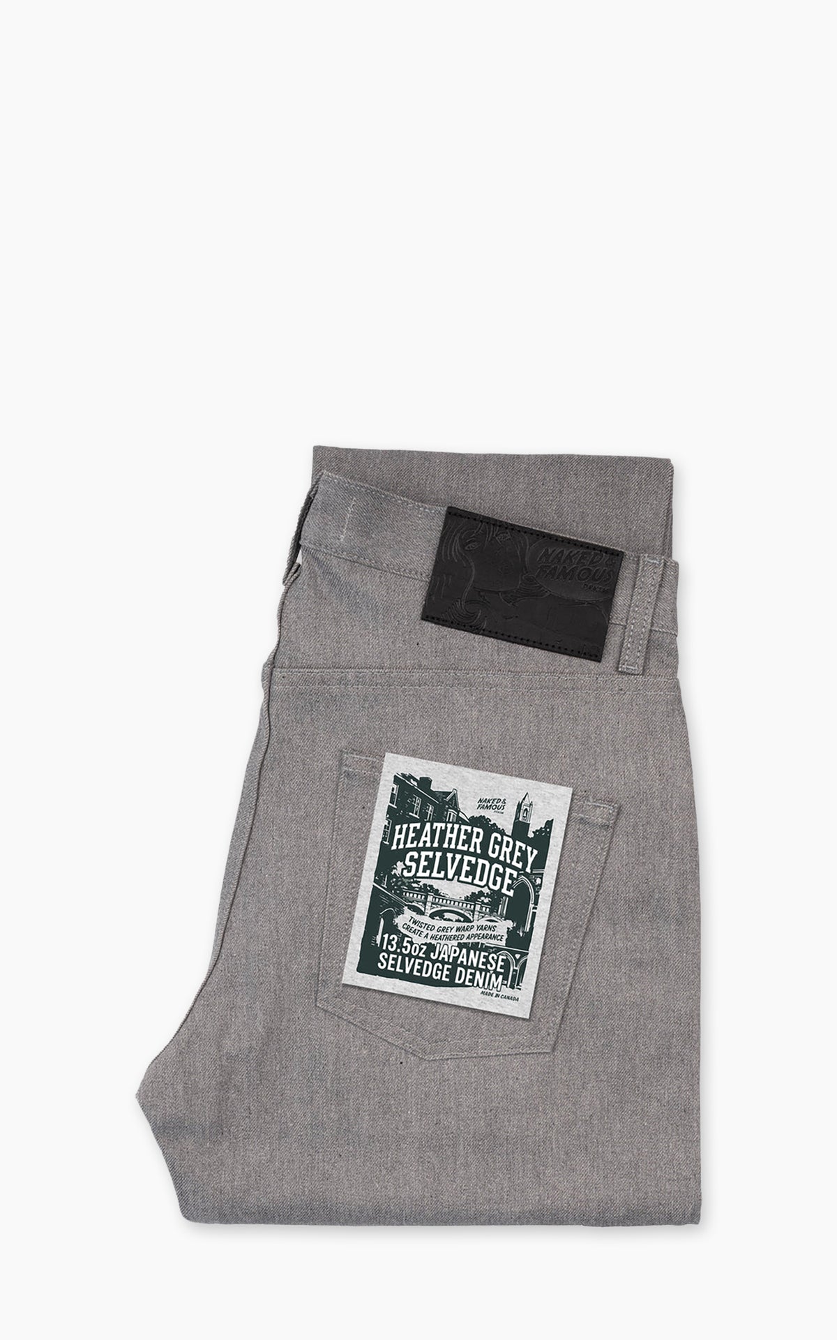 Naked & Famous Denim Easy Guy Heather Grey Selvedge Grey