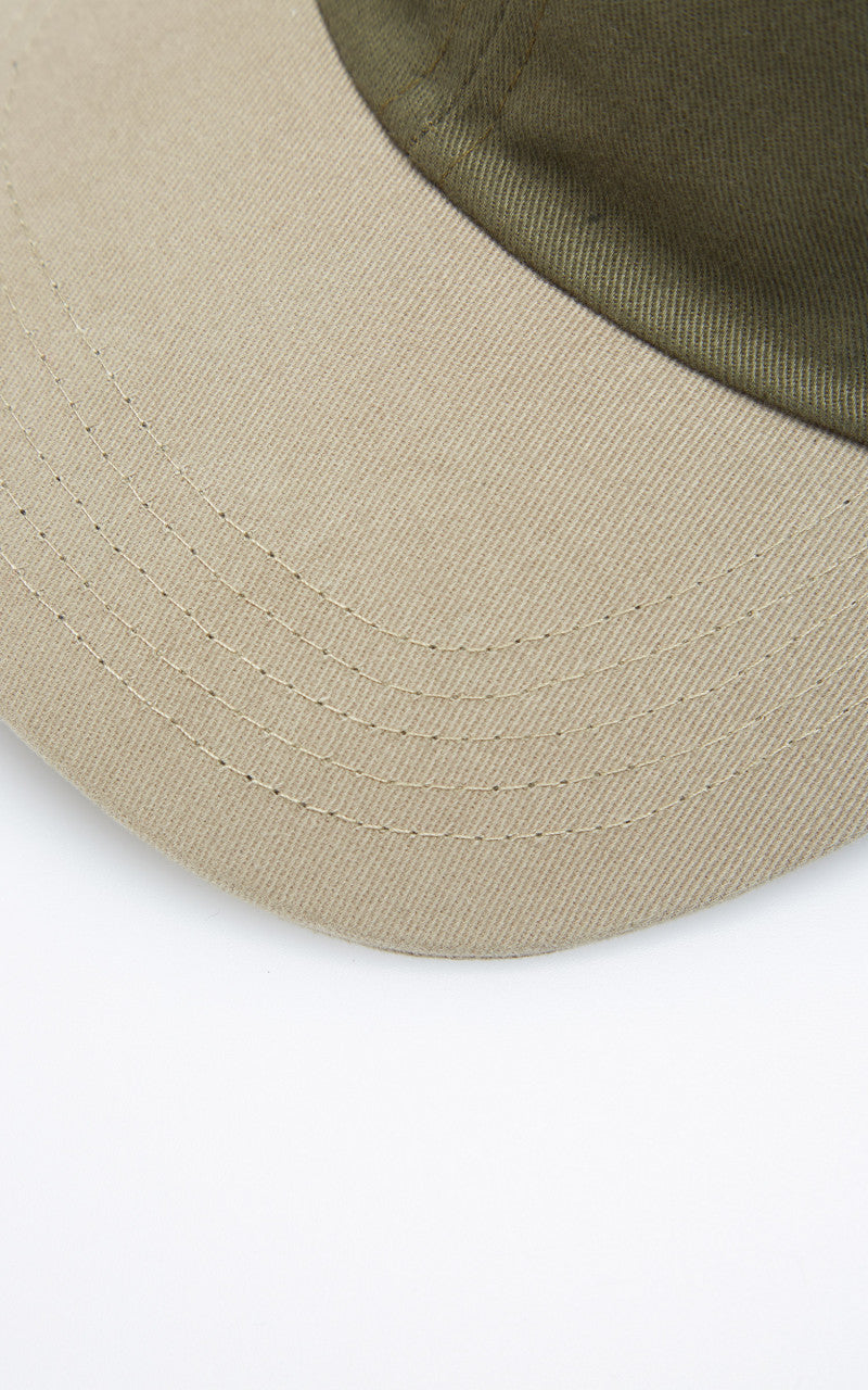 Maison Kitsuné Tonal Profile Fox 6 Panel Cap Dark Khaki