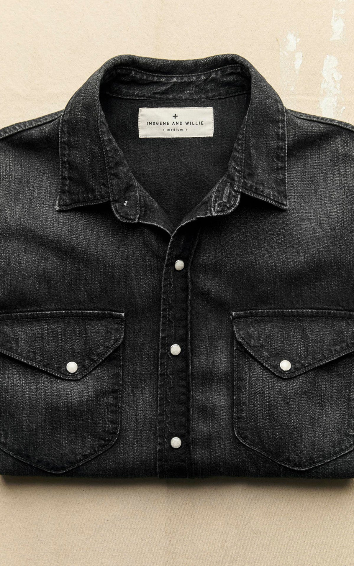 Imogene + Willie Hayes Washed Pearl Snap Shirt Black