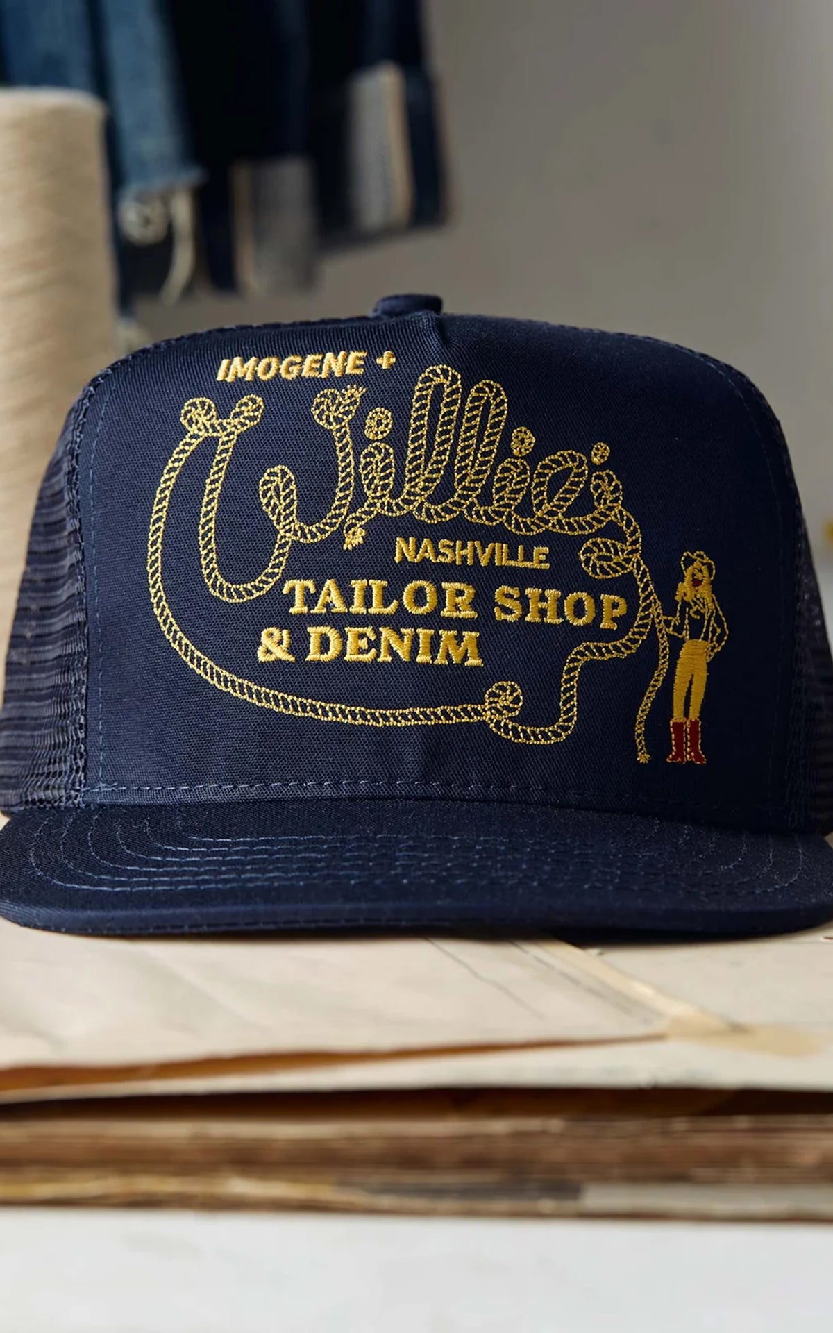 Imogene + Willie The "Lasso" Trucker Cap Blue