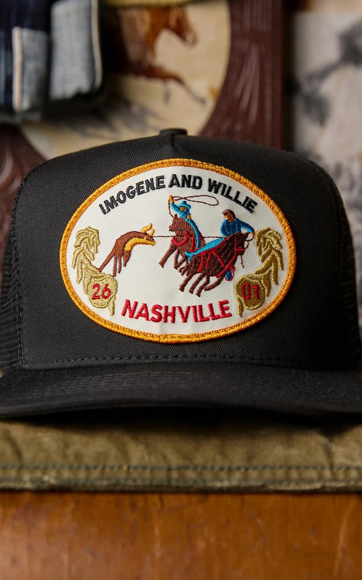 Imogene + Willie The "Roundup" Trucker Cap Black