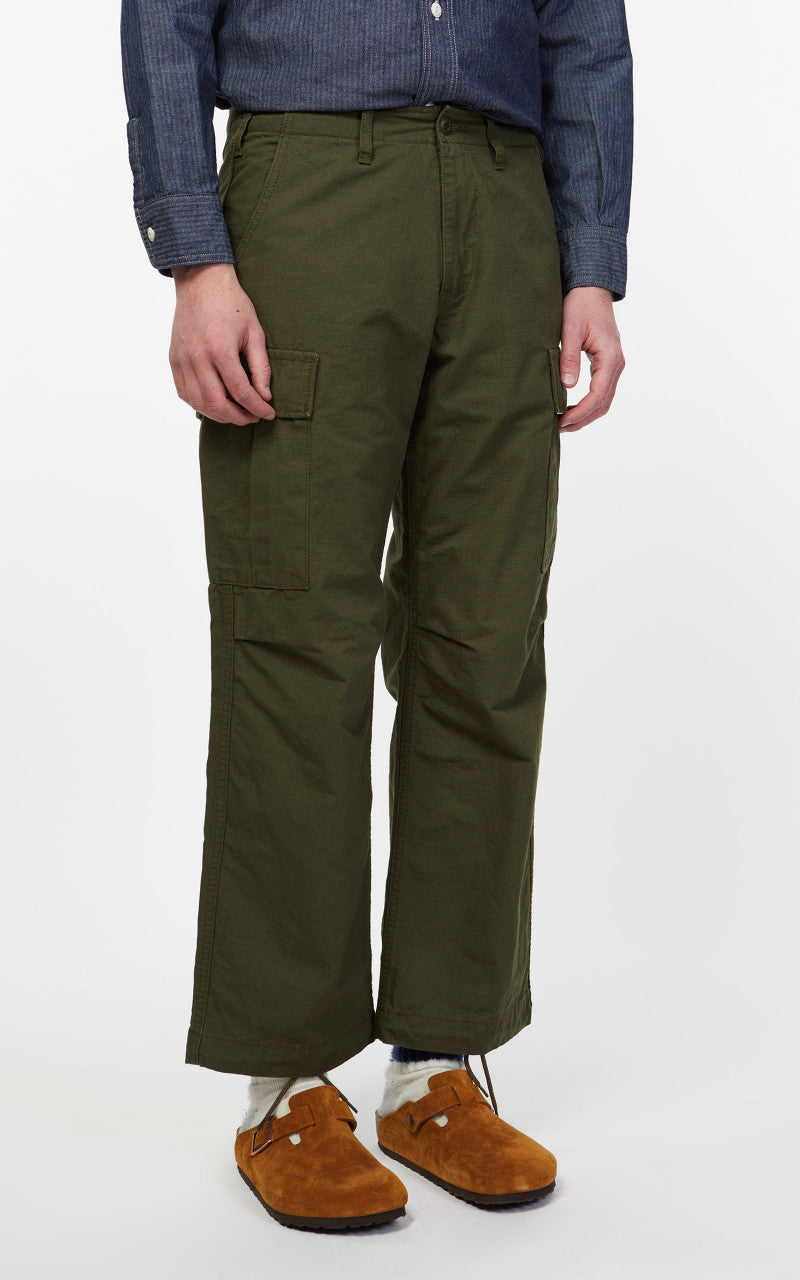 Japan Blue Modern Military Cargo Pants Ripstop Olive Drab