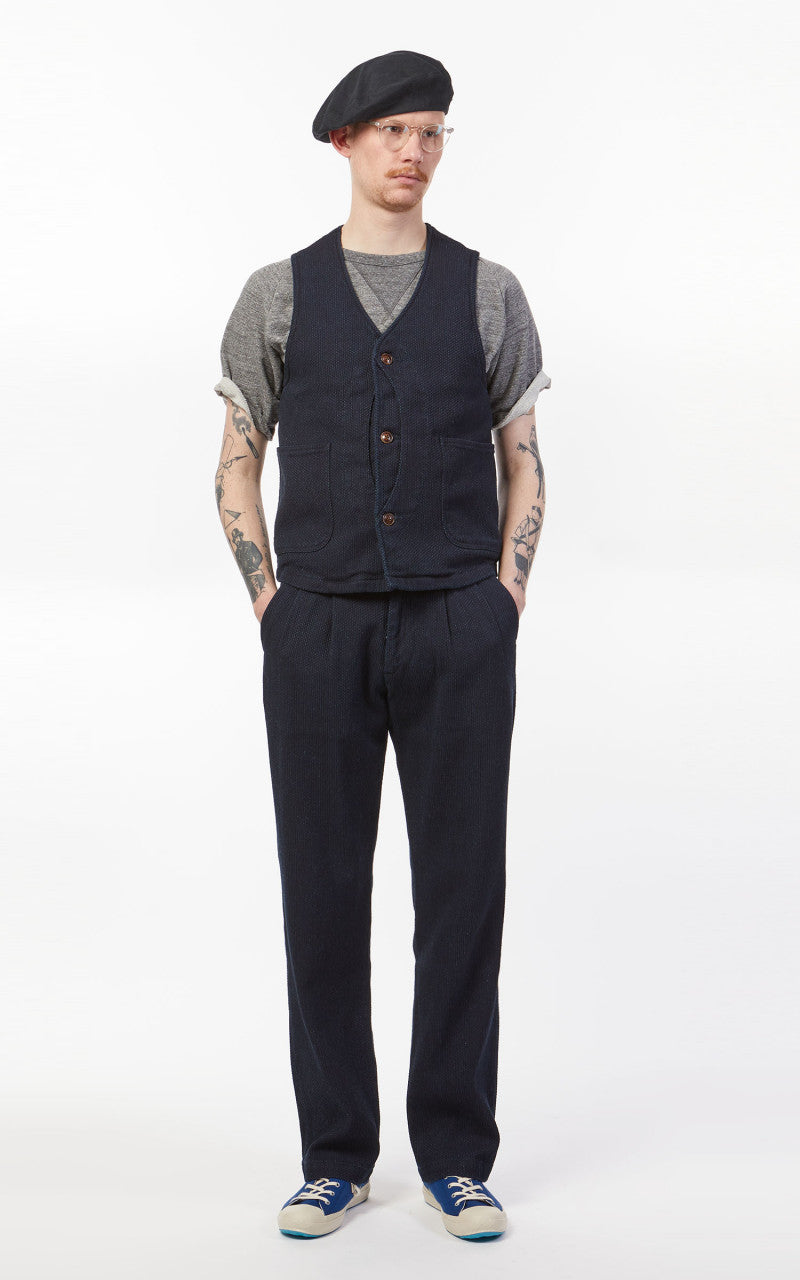 Japan Blue Sashiko Hunting Vest Indigo