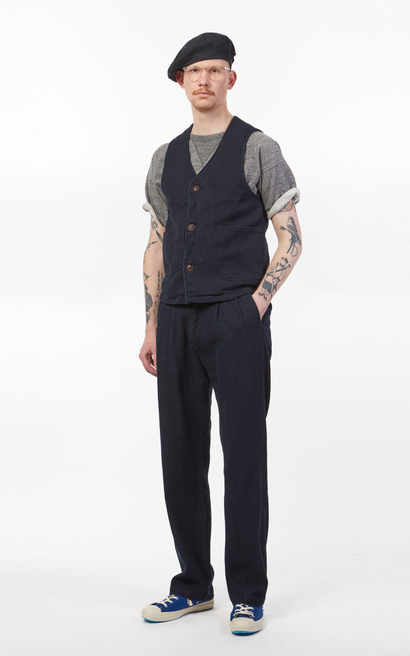 Japan Blue Sashiko Hunting Vest Indigo