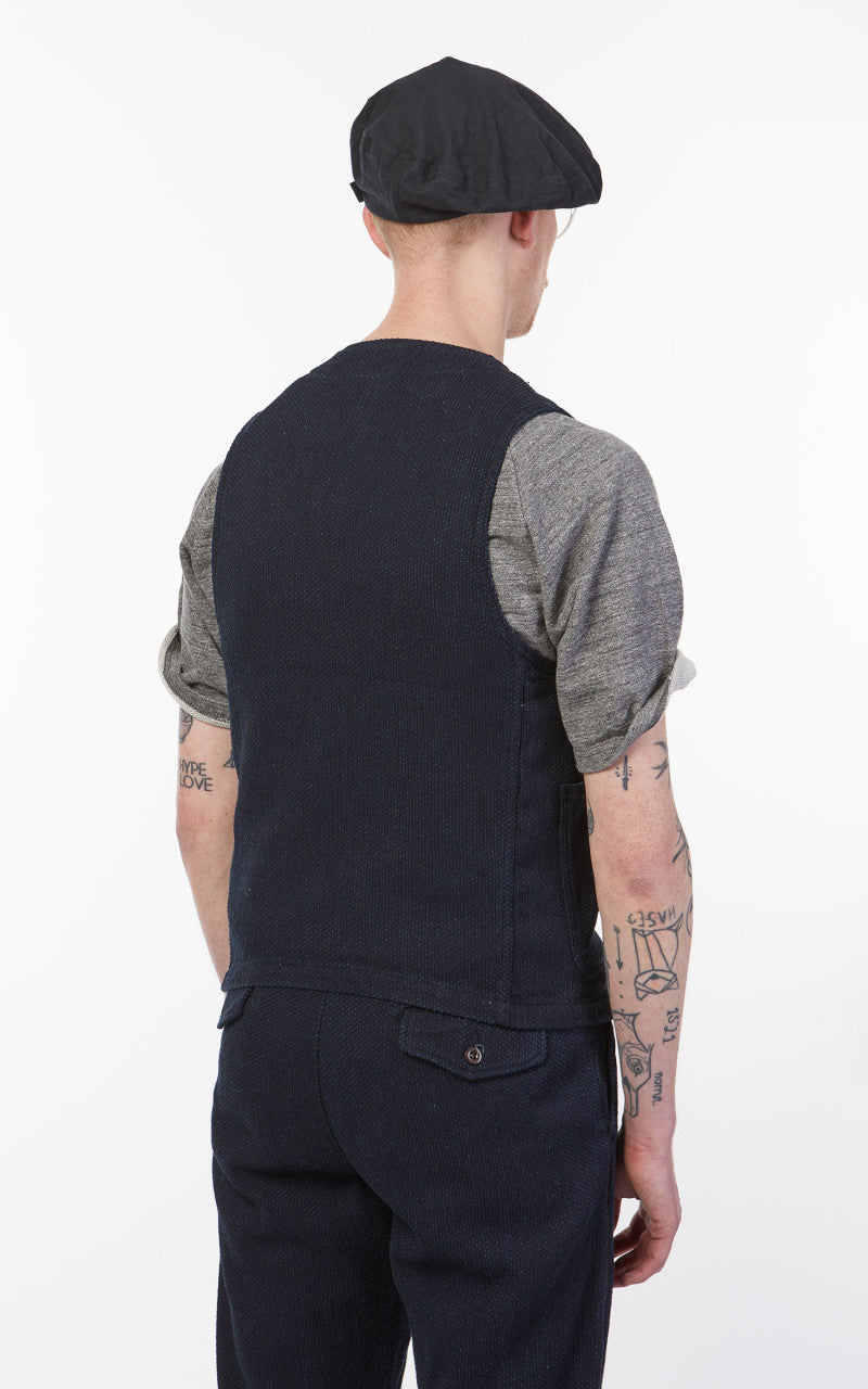 Japan Blue Sashiko Hunting Vest Indigo