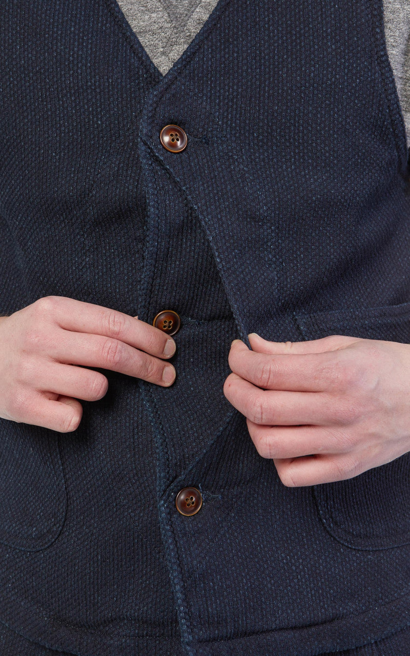 Japan Blue Sashiko Hunting Vest Indigo