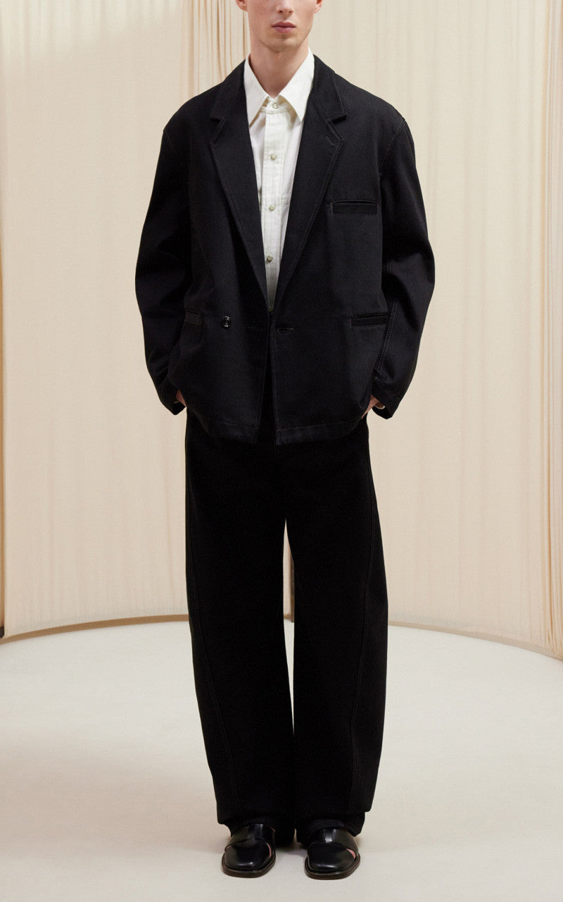 Lemaire Workwear Blazer Heavy Denim Black