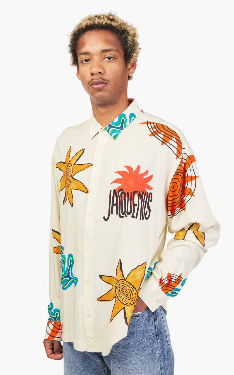 Jacquemus La Chemise Baou Print Beige Arty Sun