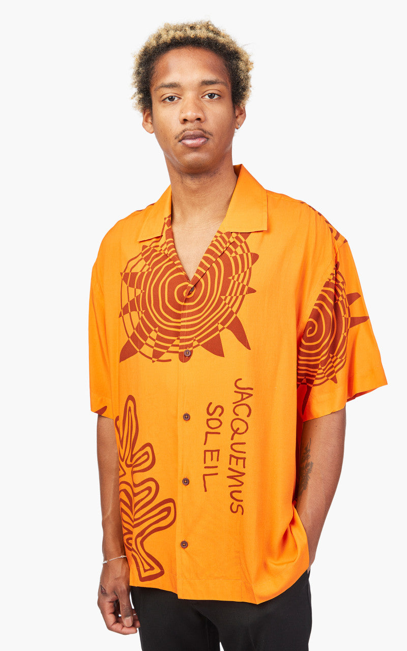 Jacquemus La Chemise Jean Print Orange Arty Sun