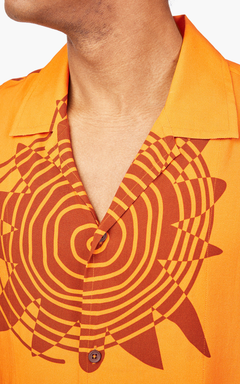 Jacquemus La Chemise Jean Print Orange Arty Sun