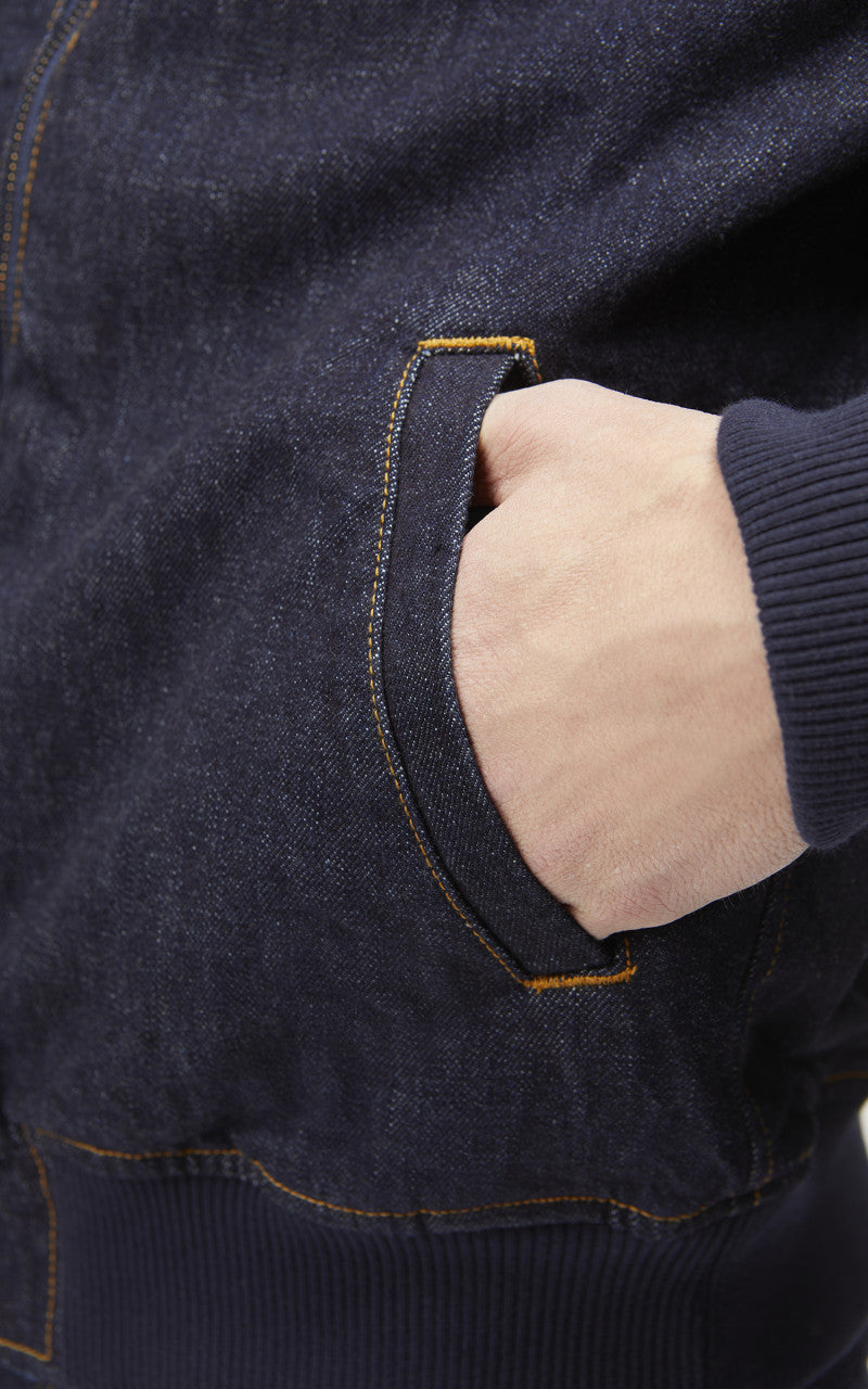 Japan Blue JJK0000M25 Denim Bomber Jacket Indigo