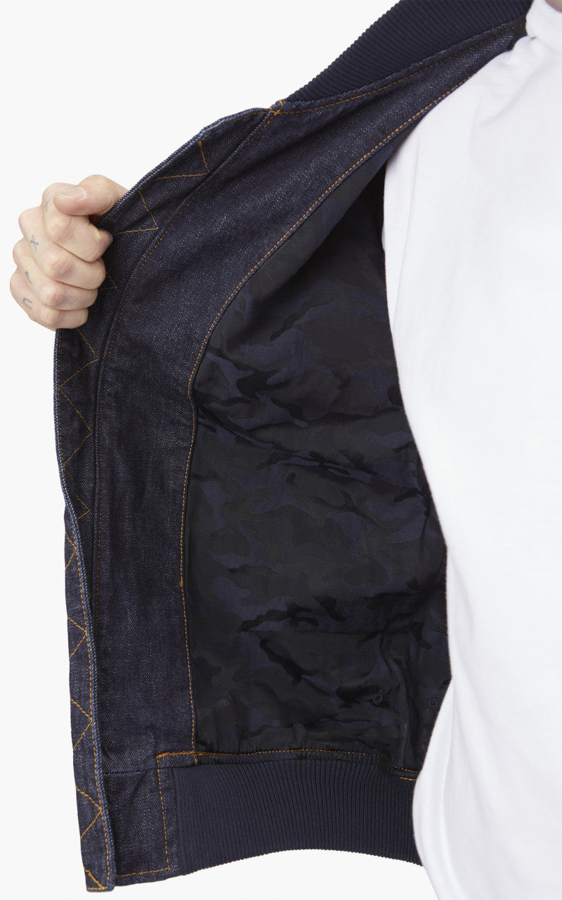 Japan Blue JJK0000M25 Denim Bomber Jacket Indigo