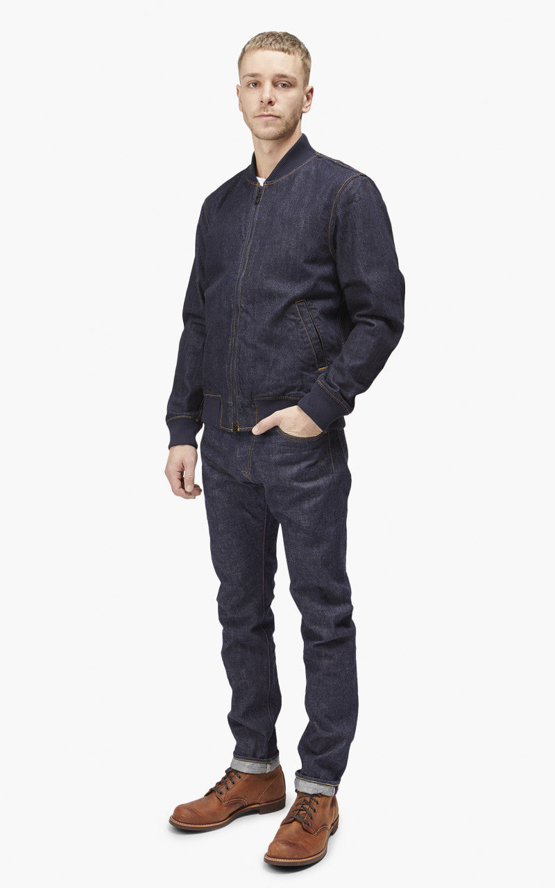 Japan Blue JJK0000M25 Denim Bomber Jacket Indigo
