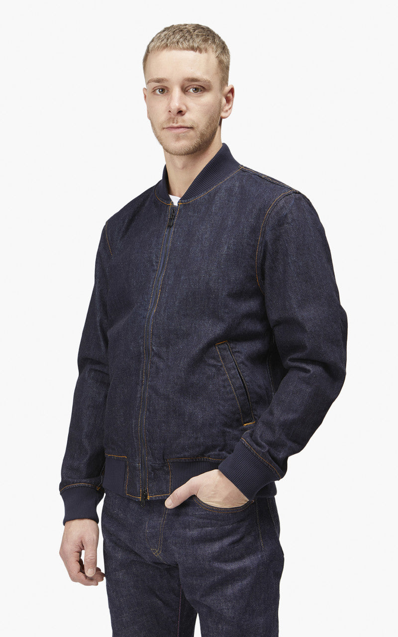 Japan Blue JJK0000M25 Denim Bomber Jacket Indigo