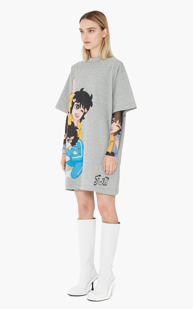 JW Anderson RH Print T-Shirt Dress Grey Melange